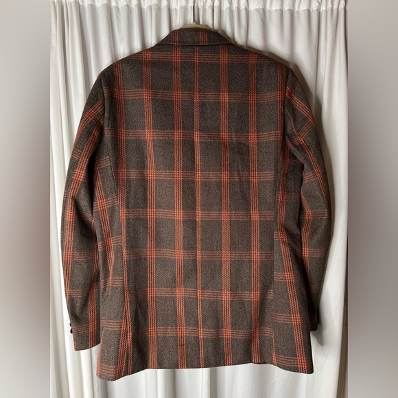 Lars Amadeus Plaid Blazer with Button Closure Fully Lined Shoulder Pads Patch - Picture 3 of 8